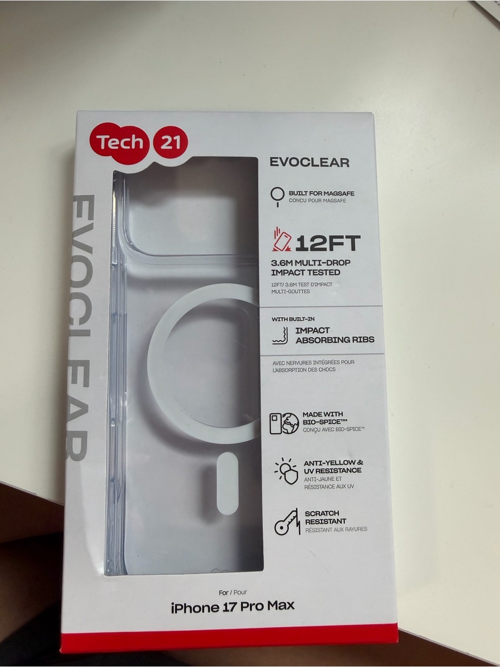 tech21 Clear EvoClear Case with MagSafe Ring - Transparent